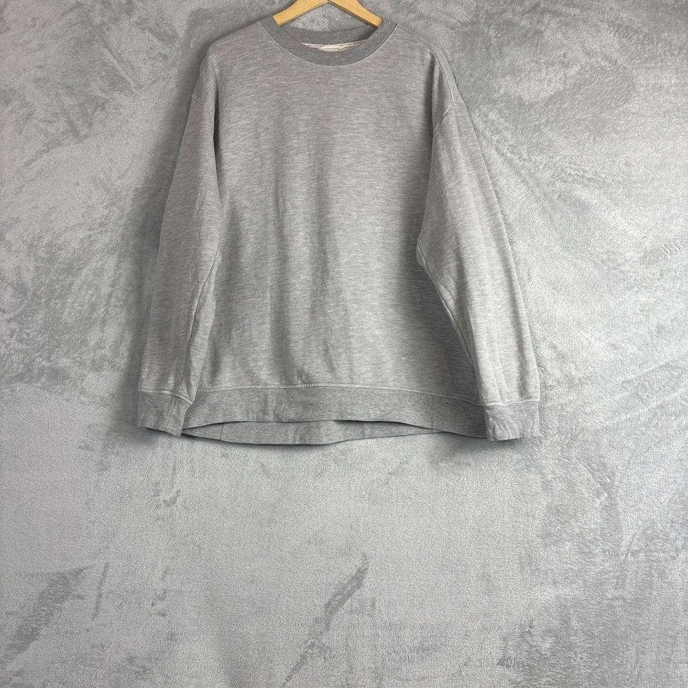 Left on Friday Womens Oversized Crewneck Sweatshirt Gray L/XL French Terry
